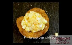 Egg Mayo Toast Cups: quick and easy snack of egg mayo salad in toasted bread cups with ingredients you already have in your kitchen!