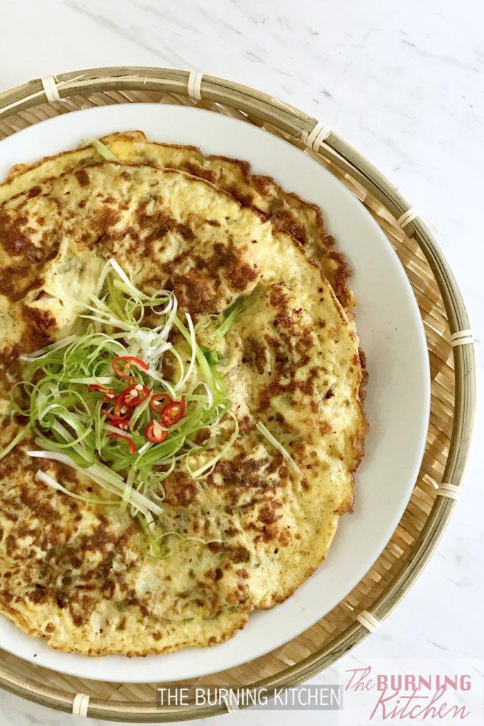 The Burning Kitchen | Loofah Prawn Omelette