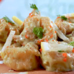 Crispy Wasabi Prawns: These deep-fried large crispy prawns coated in delicious creamy wasabi sauce are a restaurant favourite of many Singaporeans!