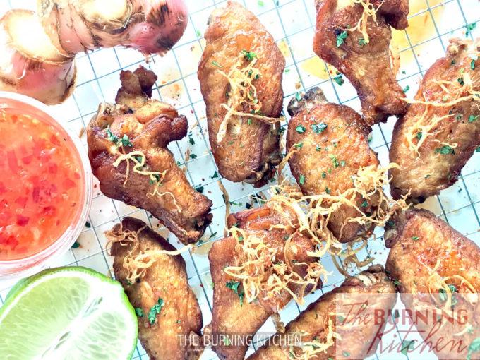 Blue Ginger Fried Chicken Wings: These ultra juicy, flavour-packed chicken wings are marinated overnight in freshly extracted blue ginger juice, then fried to golden perfection. Top with cilantro, chilli flakes and Thai sweet chilli dressing, and serve piping hot!