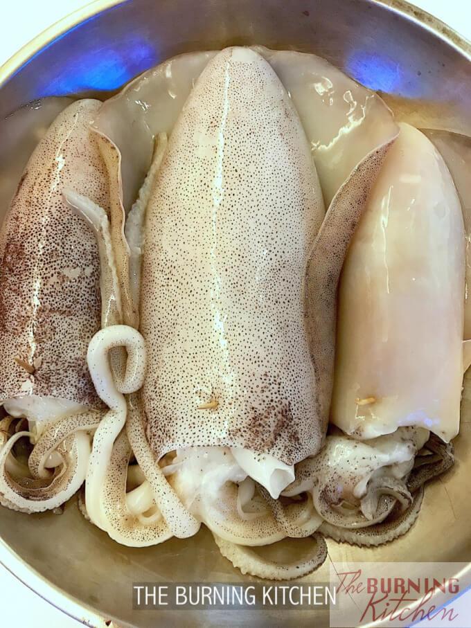 Tender Steam-Grilled Stuffed Squid - The Burning Kitchen