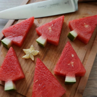 These Watermelon Christmas Trees are so easy to do and will add loads of festive cheer to the upcoming joyous Christmas season when we celebrate God's love and gift of new life to people all over the world!