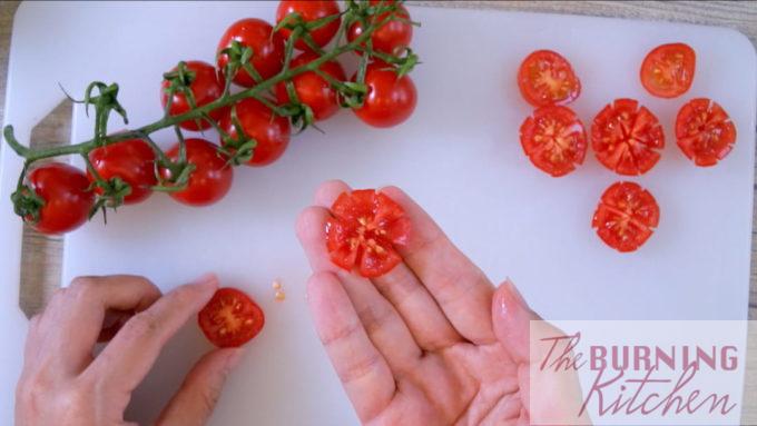 Cherry Tomatoes Cut Decoratively
